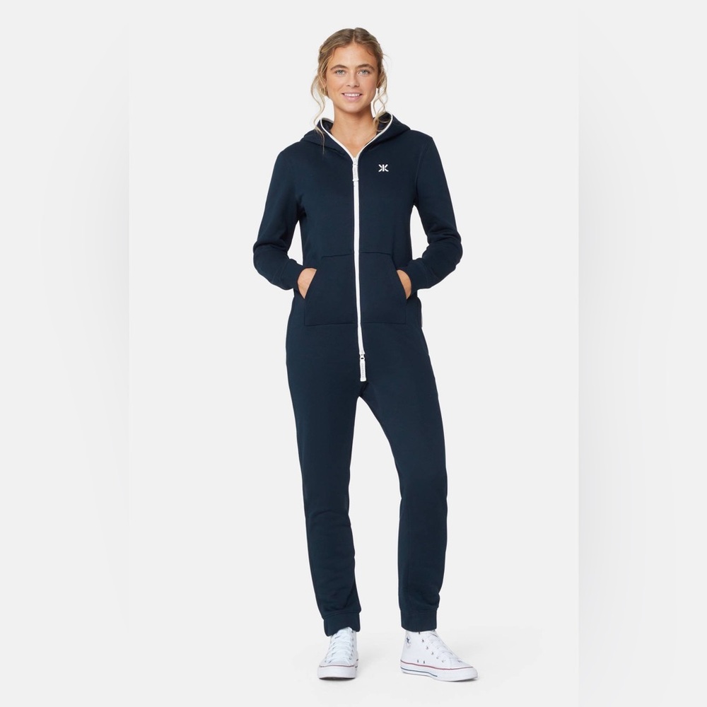Onepiece Blue Cotton Blend Hooded Original‎ Norwegian Unisex Jumpsuit Sz. XS
